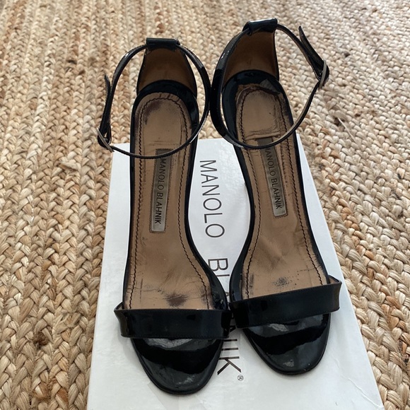 Manolo Blahnik Chaos Patent Leather Sandals - Picture 3 of 8